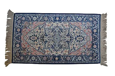 Vintage Karastan Blue Heriz Medallion 748 Area Rug Carpet Mat 3' X 5' • $360