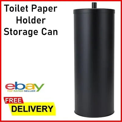 $9.95 • Buy Toilet Paper Roll Holder Retro Black Storage Can Bathroom Stand Rack Freestandin