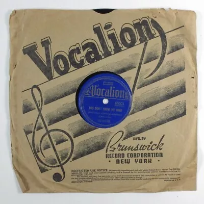 Blues 78 YAS YAS GIRL You're A Pain In The Neck To Me VOCALION 05501 HEAR 208 • $8