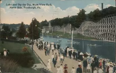 1915 PittsburghPA Lake And The Dip DipWest View Park Allegheny County Postcard • $15.99