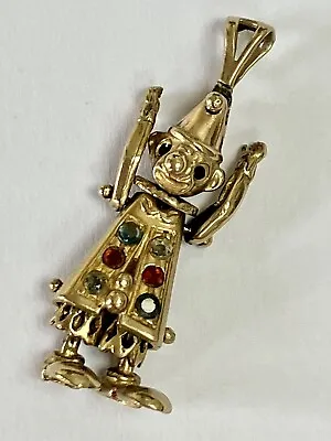 “9ct Yellow Gold & Gemstone Articulated Traditional Clown Pendant “ • £245