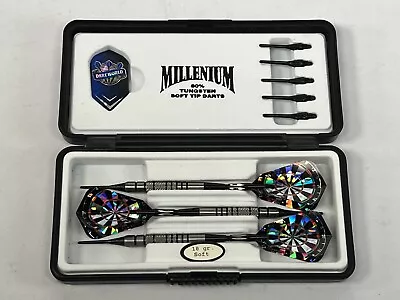 Vintage Dart Set Millenium Tungsten Soft Tip New Old Stock 18 Grams Chrome • $29