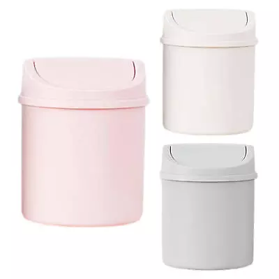 Mini Waste Bin Trash Can Desktop Garbage Baskets Table Roll Swing Lid Portable • $11.64