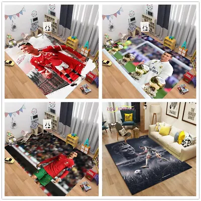 Bedroom Living Room Rug Football Ronaldo Carpet 3D Non-slip Doormat Floor Mats • £9.60