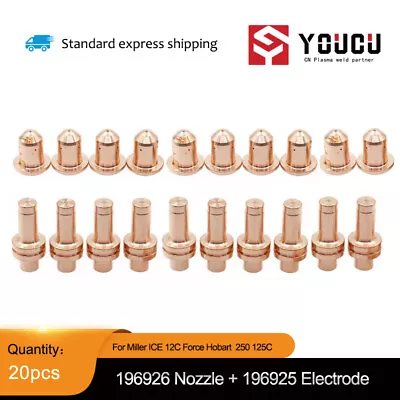 20pcs 196926 Nozzle 196925 Electrode For Miller Spectrum 125C ICE-12C Torch • $44.49