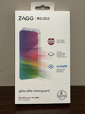 ZAGG Glass Elite VisionGuard Screen 6.1  Apple IPhone 14 Pro 2021 5G Compatible • $13.99