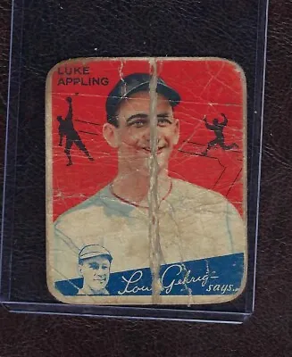 $49.95 • Buy 1934 Goudey World Wide Gum #84 Luke Appling, Chicago White Sox, HOF, Poor