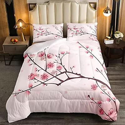  Cherry Blossoms Comforter Set Girl Pink Floral Down Comforter Twin Multi 85 • $44.81