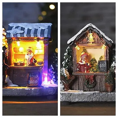Christmas Tree Market Scene Musical Decoration Colour Changing LED Light Sound • £10.99
