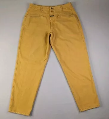 Marithe Francois Girbaud Carpenter Jeans Adult 35 Yellow Denim Baggy Tapered Y2K • $44