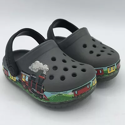 Crocs Toddler Unisex C5 5 Fun Lab Train Band Slip-On Clogs Sandals Slate Gray • $19.99