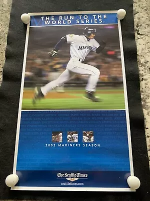 2002 SGA Ichiro Run To The World Series Seattle Mariners Schedule Poster 13.5X23 • $6.99