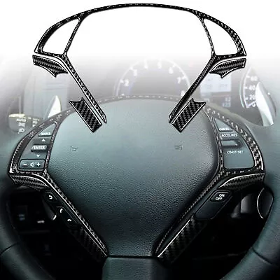 Carbon Fiber Steering Wheel Cover Frame Trim Fit For Infiniti G37 G35 08-2013 • $15.29