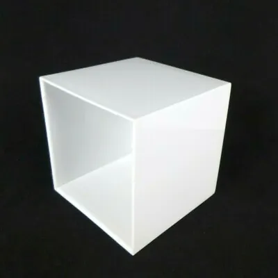 NOS Vtg Mid Century Small White Acrylic Cube Lamp Shade Light Fixture Part 4.5  • $34