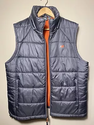 New Balance Mens Gray Orange Puffer Style Tech Vest Size Large Without Hood • $23.99