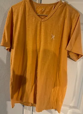 Marc Ecko Cut & Sew V-neck T-shirt Light Orange Mens L Cotton Poly Blend • $7.64