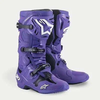 ALPINESTARS Men Motocross Leather Boots TECH 10 MX Dirt Bike Purple • $553.49