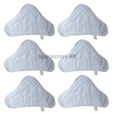 6 Microfibre Pads Steam Mop Floor Cleaner Replacement Washable For H2o X5 • £4.99