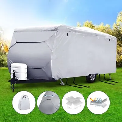 18-20ft Caravan Campervan Cover Heavy Duty 4 Layer Waterproof With Carry Bag • $133.95