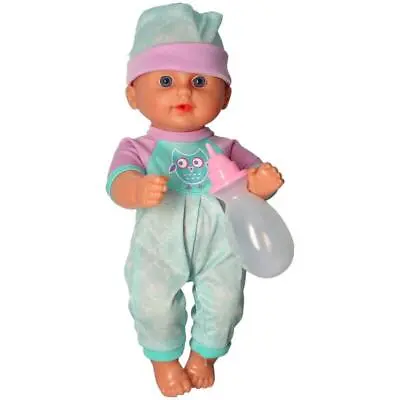 Kids Baby Doll With Feeding Bottle Hard Bodied Pretend Play Girls Toys 30cm • £12.95