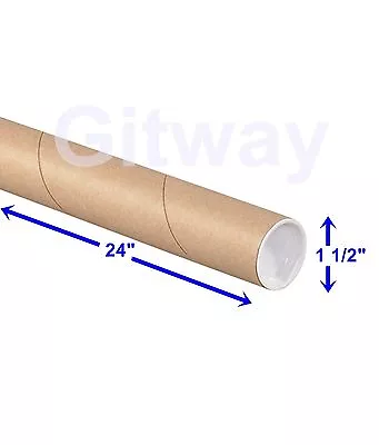 1 1/2  X 24  Cardboard Poster Shipping Mailing Mail Packing Postal Tube 50 Tubes • $84.23