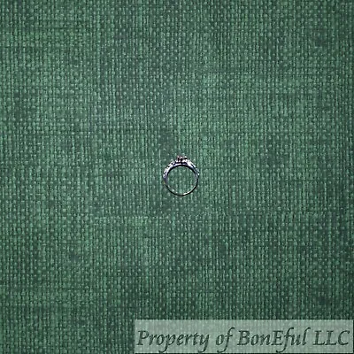 BonEFul FQ Cotton Quilt Dark Green Tone Tweed Linen Burlap Print Blender Calico • $4.38