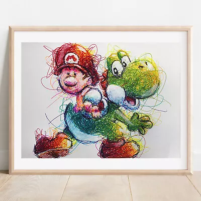 Baby Mario Ballpoint Pen Print Yoshi's Island Art Poster • $13.99