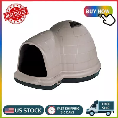 Medium Indigo Doghouse Beige Dog House All-Weather Protection Pet Shelter NEW • $224.96