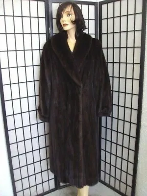Excellent Canadian Dark Mahogany Mink Fur Coat Women Woman  Size 12-14 Large • $1149.82