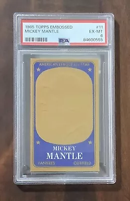 1965 TOPPS MICKEY MANTLE PSA 6 EX-MT EMBOSSED #11 ICON Undergraded Yankees • $149.99