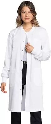 Unisex #350 Snap Front Lab Or Shop Coat In  White  Size L • $14