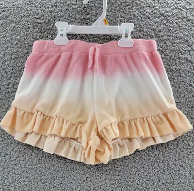 Vintage Havana Ombre Ruffle Shorts Girls' XL/16 Pink/White Drawstring Waistband • $15.34