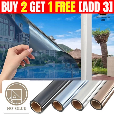 £5.99 • Buy One Way Mirror Window Film Reflective Home Privacy Solar Tint Foil Glass Sticker