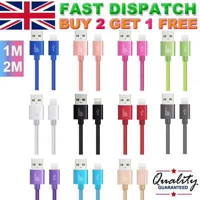 £3.29 • Buy USB IPhone Charger Fast Apple Cable USB Lead 5 6 7 8 X XS XR SE 11 12 13 14 IPad
