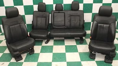 *WEAR* 13' F250 Platinum Crew Black Leather Heat Cool Mem Buckets Backseat Seats • $2279.99