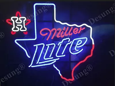 Neon Light Sign Lamp For Miller Lite Beer 20 X16  Houston Astros Texas • $131.98