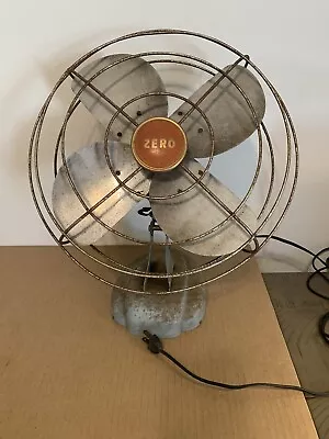 Vintage Zero Electric Fan 12494 Mid Sized Runs Mid Century Industrial 13  Cage • $45