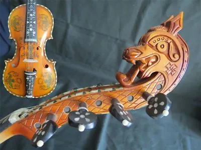 Deluxe Hardanger Fiddle 4×5 String 4/4 Violin 14  Animal Necksweet Tone #11142 • £899