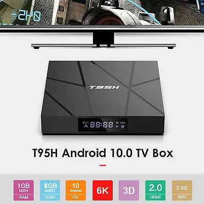 T95H 6K Smart Android 10.0 TV Box Quad Core 4K@60fps WiFi Media Streamer US D2B8 • $26.27