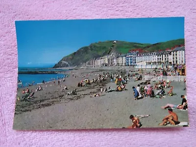 Vintage 1970s Aberystwyth Beach Real Photo Postcard • £1.50