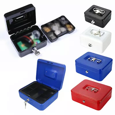 £14.99 • Buy Metal Cash Box Money Coin Bank Deposit Steel Security Safe Petty Key Lockable UK