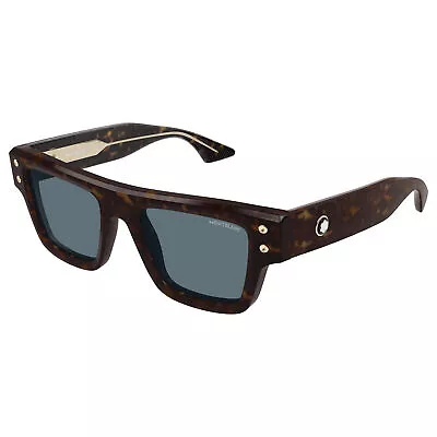 NEW Mont Blanc MB0253S-002 Havana Havana Blue Sunglasses • $303.95