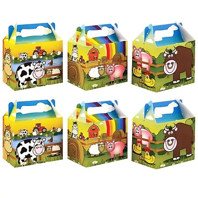 Kids Card Birthday Party Favour Lunch Treat Gift Filler Loot Boxes FARM ANIMALS • £3.49