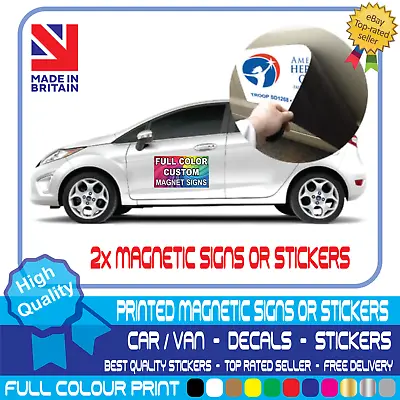 2x MAGNETIC SIGNS MOTORWAY GRADE VEHICLE VAN CAR FULL COLOUR PRINTED STICKER • £9.99