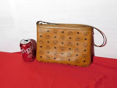 MCM Crossbody Pouch In Visetos Original Cognac / Brown • $190