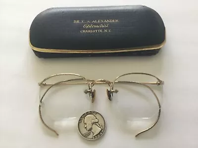 Antique AMERICAN OPTICAL R/X VTG 12K Gold Filled Frame HALF Eyeglass 1/10 GF CAS • $21.24