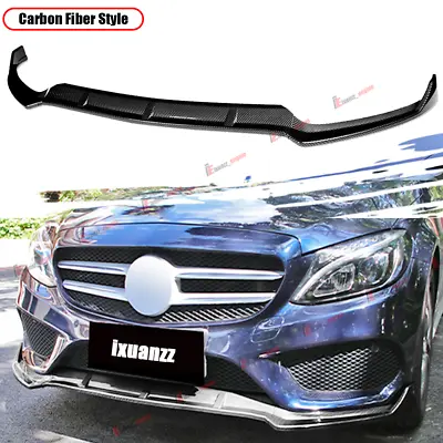 For 2015-2018 Mercedes W205 C300 Sport Front Lip Splitter Carbon Fiber Style • $69.99