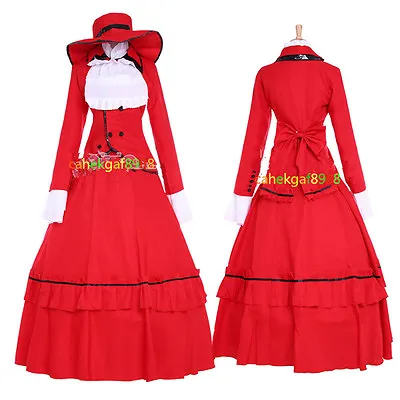 Black Butler Kuroshitsuji Madam Red Angelina Dalles Cosplay Costume Outfits Set: • $69.99