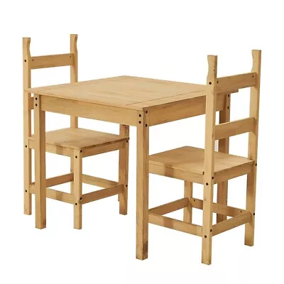 Corona 2 Seater Dining Set 2 Chairs & Table Solid Waxed Pine Kitchen Furniture • £59.99