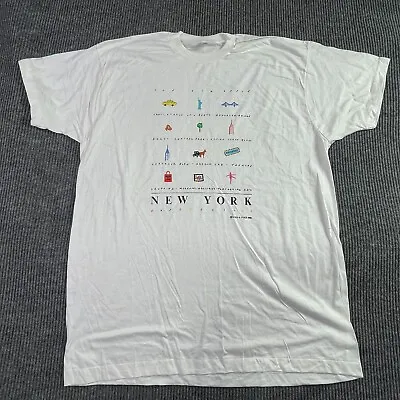 VTG Screen Stars T Shirt Mens 3XL White New York Single Stitch Deadstock 1988 • $14.20